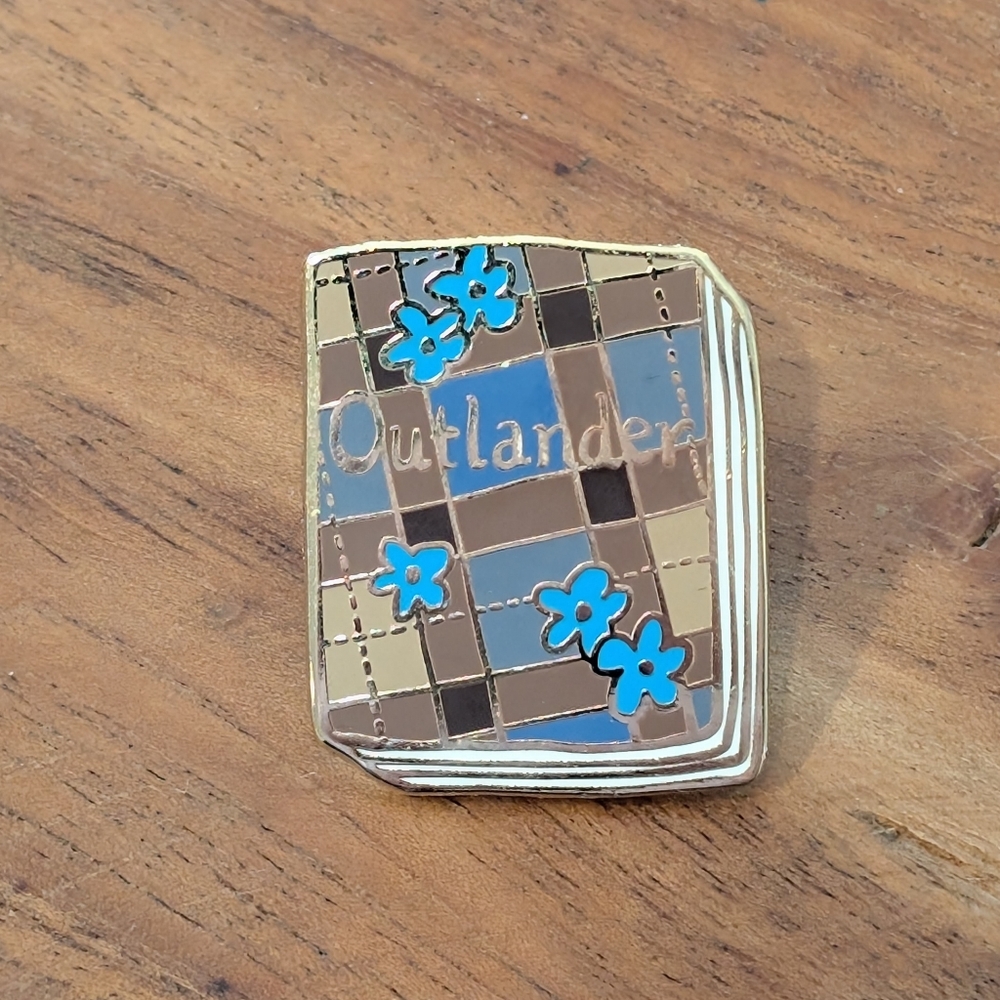 Outlander Book Pin with Blue Floral Accents